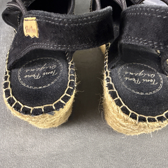 Toni Pons Women's Black Velvet Laceless Espadrilles Shoes Size 40 US 9 - Picture 12 of 13